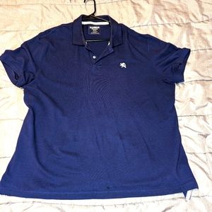 Express Pique Polo Mens Modern Fit Lion Crest Polo Shirt 2XL Navy Blue Cotton
